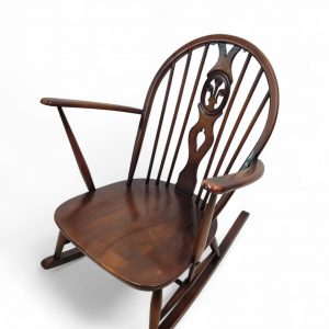 Vintage Ercol Grandfather Rocking Chairs / Fleur de Lis Ercol / c1950 / FREE DELIVERY - Image 3