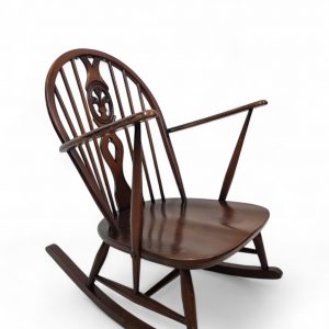 Vintage Ercol Grandfather Rocking Chairs / Fleur de Lis Ercol / c1950 / FREE DELIVERY