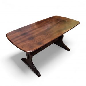 Vintage Ercol Solid Oak Dining Table c1970 / Seats 4-6 / FREE DELIVERY - Image 8