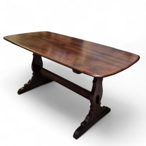 Vintage Ercol Solid Oak Dining Table c1970 / Seats 4-6 / FREE DELIVERY - Image 6