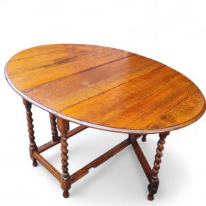Antique English Large Drop Leaf Table / Solid Oak / Seats 4-8 / c1900 / FREE DELIVERY - Image 9