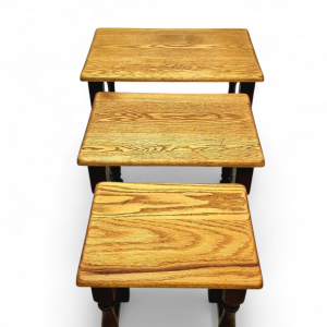 Vintage Oak Nest Of Tables / Jaycee Furniture / c1970 / Brown Oak / FREE DELIVERY - Image 7