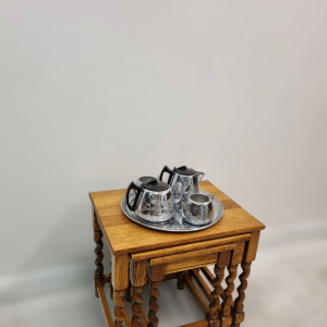 Vintage Oak Nest Of 3 Tables / Twisted Legs / Light Oak / c1960 / FREE DELIVERY - Image 7