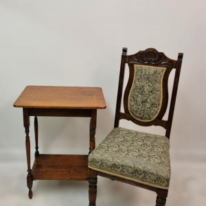 Antique Edwardian Bedroom Chair c1910 / New Upholstery / FREE DELIVERY - Image 6