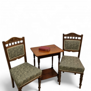 Antique Edwardian Bedroom Chairs c1910 / Set of 2 / New Upholstery / FREE DELIVERY - Image 4