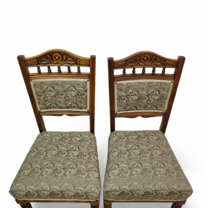 Antique Edwardian Bedroom Chairs c1910 / Set of 2 / New Upholstery / FREE DELIVERY - Image 5