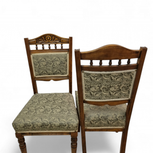 Antique Edwardian Bedroom Chairs c1910 / Set of 2 / New Upholstery / FREE DELIVERY - Image 7