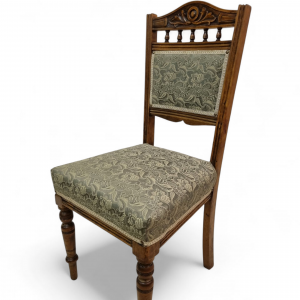 Antique Edwardian Bedroom Chairs c1910 / Set of 2 / New Upholstery / FREE DELIVERY - Image 3