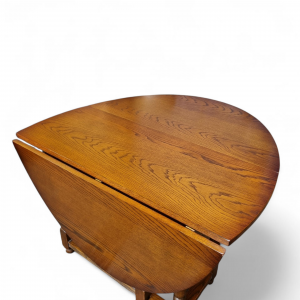 Vintage Old Charm Wood Brothers Oak Gate Leg Drop Leaf Dining Table / Tudor Brown / c1970 / FREE DELIVERY - Image 6