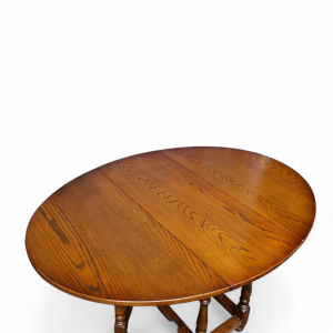 Vintage Old Charm Wood Brothers Oak Gate Leg Drop Leaf Dining Table / Tudor Brown / c1970 / FREE DELIVERY - Image 2