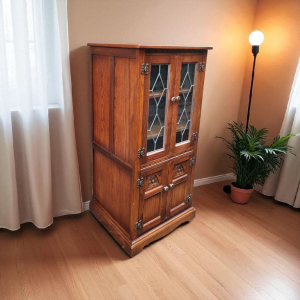 Vintage Old Charm Wood Bros / Hi Fi Cabinet / Bookcase / Drink Cabinet / Tudor Brown / Made in England 1970s / FREE DELIVERY - Image 7