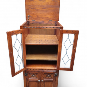 Vintage Old Charm Wood Bros / Hi Fi Cabinet / Bookcase / Drink Cabinet / Tudor Brown / Made in England 1970s / FREE DELIVERY - Image 4