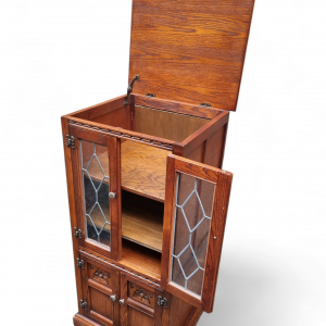 Vintage Old Charm Wood Bros / Hi Fi Cabinet / Bookcase / Drink Cabinet / Tudor Brown / Made in England 1970s / FREE DELIVERY - Image 3