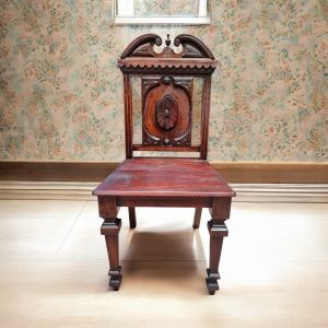 Antique Mahogany Hall Chair / Highly Carved / c1840 / FREE DELIVERY - Image 1