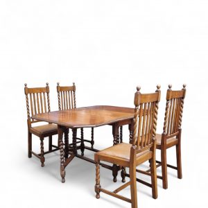 Antique English Oak Drop Leaf Table / Barley Twist / Dates From Around The 1880s / 6-8 Seats / FREE DELIVERY - Image 4