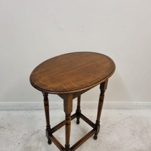 Antique Oak Side Occasional Oval Hall Table / Wine Table / c1900 / FREE DELIVERY - Image 9