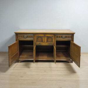 Vintage Old Charm Wood Bros Oak Lancaster Sideboard / Drink Cabinet / Light Oak / c1960 / FREE DELIVERY - Image 7
