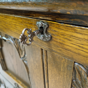 Vintage Old Charm Wood Bros Oak Lancaster Sideboard / Drink Cabinet / Light Oak / c1960 / FREE DELIVERY - Image 4