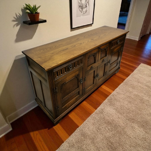 Vintage Old Charm Wood Bros Oak Lancaster Sideboard / Drink Cabinet / Light Oak / c1960 / FREE DELIVERY - Image 3