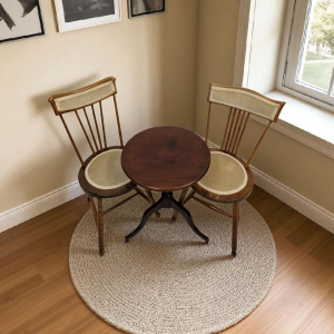 Antique Occasional Bedroom Chairs / Spindle Back / Penny Seat / Set of 2 / c1920 / FREE DELIVERY - Image 9