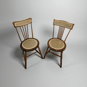 Antique Occasional Bedroom Chairs / Spindle Back / Penny Seat / Set of 2 / c1920 / FREE DELIVERY - Image 8