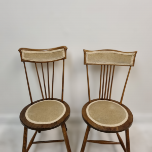 Antique Occasional Bedroom Chairs / Spindle Back / Penny Seat / Set of 2 / c1920 / FREE DELIVERY - Image 7