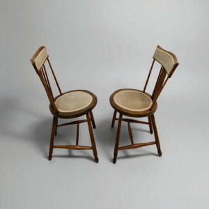 Antique Occasional Bedroom Chairs / Spindle Back / Penny Seat / Set of 2 / c1920 / FREE DELIVERY - Image 5