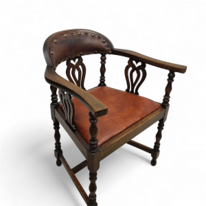 Antique Victorian Oak Office Desk Chair / c1850 / FREE DELIVERY - Image 1