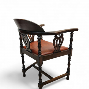 Antique Victorian Oak Office Desk Chair / c1850 / FREE DELIVERY - Image 4