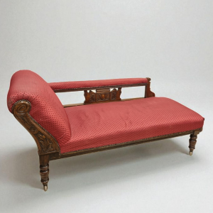 Antique Edwardian Chaise Longue / Solid Oak Frame / c1910 / FREE DELIVERY - Image 6