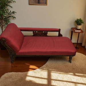 Antique Edwardian Chaise Longue / Solid Oak Frame / c1910 / FREE DELIVERY - Image 4