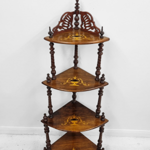 Antique Victorian Inlaid Walnut Corner Whatnot Stand / c.1880 / FREE DELIVERY - Image 8