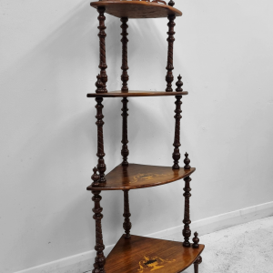 Antique Victorian Inlaid Walnut Corner Whatnot Stand / c.1880 / FREE DELIVERY - Image 7