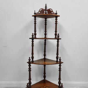 Antique Victorian Inlaid Walnut Corner Whatnot Stand / c.1880 / FREE DELIVERY - Image 6