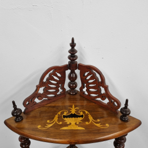 Antique Victorian Inlaid Walnut Corner Whatnot Stand / c.1880 / FREE DELIVERY - Image 4