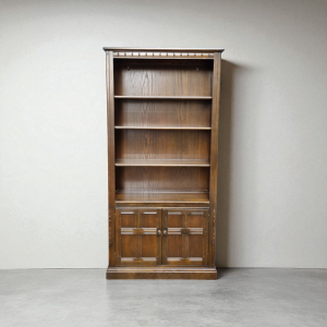 Vintage Ercol Large Bookcase With Cupboard / Dark Brown / c1970 / FREE DELIVERY