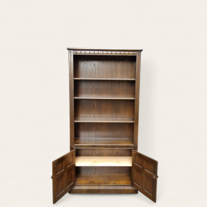 Vintage Ercol Large Bookcase With Cupboard / Dark Brown / c1970 / FREE DELIVERY - Image 4
