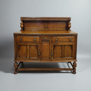 Antique Oak Carved Sideboard / c1920 / FREE DELIVERY - Image 1