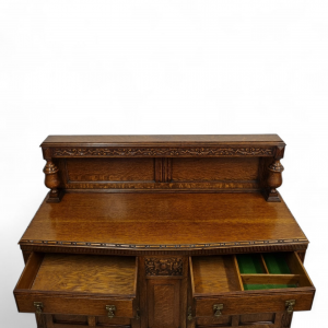 Antique Oak Carved Sideboard / c1920 / FREE DELIVERY - Image 7
