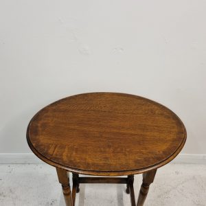 Antique Oak Side Occasional Oval Hall Table / Wine Table / c1900 / FREE DELIVERY - Image 7