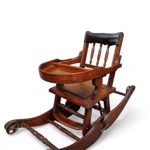 Antique Victorian Metamorphic Childs High Chair / Converts to Rocker / c.1885 / FREE DELIVERY - Image 9