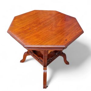 Antique Edwardian Walnut Stained Window Table / Octagonal Top / c1910 / FREE DELIVERY - Image 6