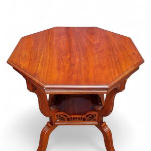 Antique Edwardian Walnut Stained Window Table / Octagonal Top / c1910 / FREE DELIVERY - Image 3