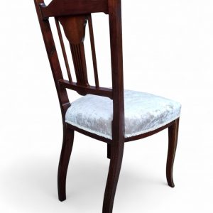 Antique Victorian Inlaid Mahogany Dining Chairs / Set of 3 / c1880 / FREE DELIVERY - Image 6
