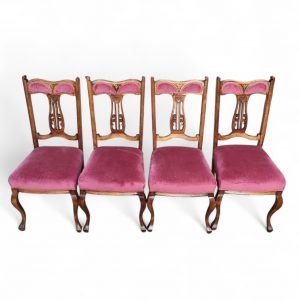Antique Victorian Oak Dining Chairs / Set of 4 / Made in England 1880s / FREE DELIVERY - Image 2