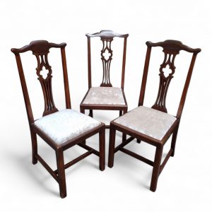 Antique Edwardian Mahogany Dining Chairs / Set of 3 / c1910 / FREE DELIVERY