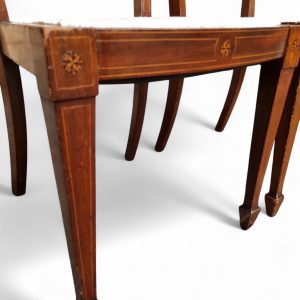 Antique Victorian Inlaid Mahogany Dining Chairs / Set of 2 / c1880 / FREE DELIVERY - Image 8