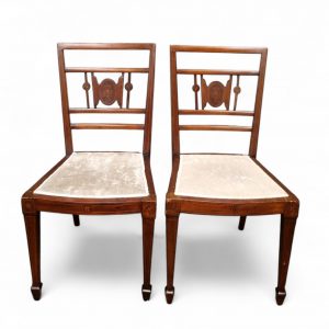 Antique Victorian Inlaid Mahogany Dining Chairs / Set of 2 / c1880 / FREE DELIVERY - Image 5