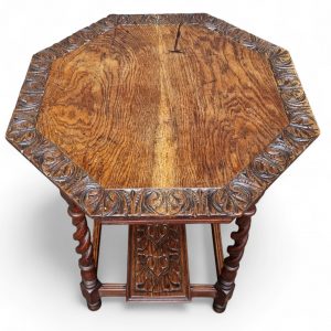 Antique Edwardian Six Sided Top Carving Occasional Table / FREE DELIVERY - Image 7