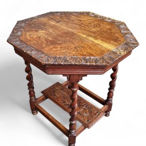 Antique Edwardian Six Sided Top Carving Occasional Table / FREE DELIVERY - Image 6